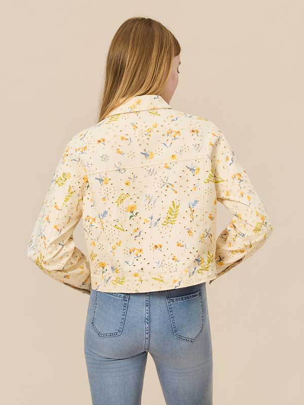 Floral Printed Patch Pocket Jacket