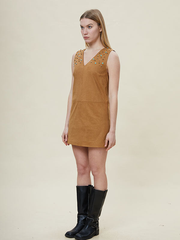 V Neck Beading Sequins Mini Dress