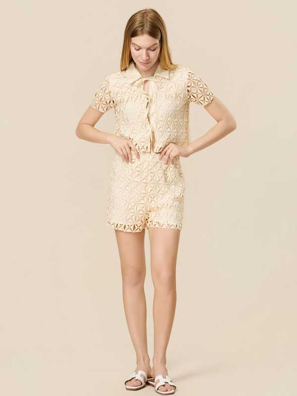 Geometric Lace Up Outfit Sets
