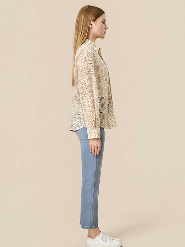Hollow Out Assorted Colors Shirt