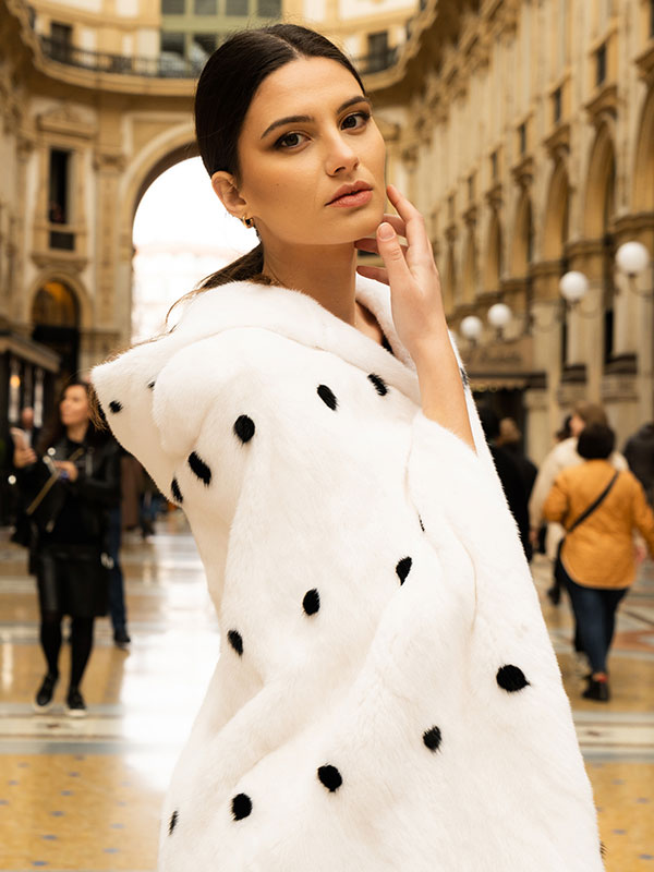 Hooded Polka Dot Coat