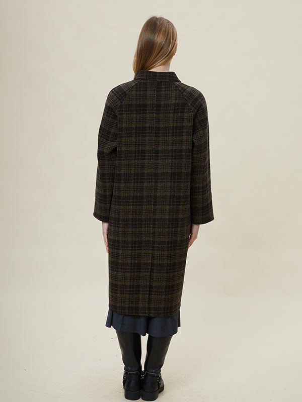 Vintage Single Brested Checkered Coat