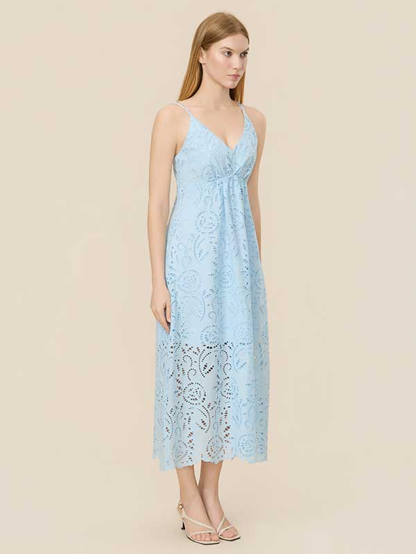 Spaghetti Strap Hollow Out Maxi Dress
