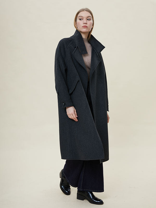 Cozy Lapel Buttons Solid Coat