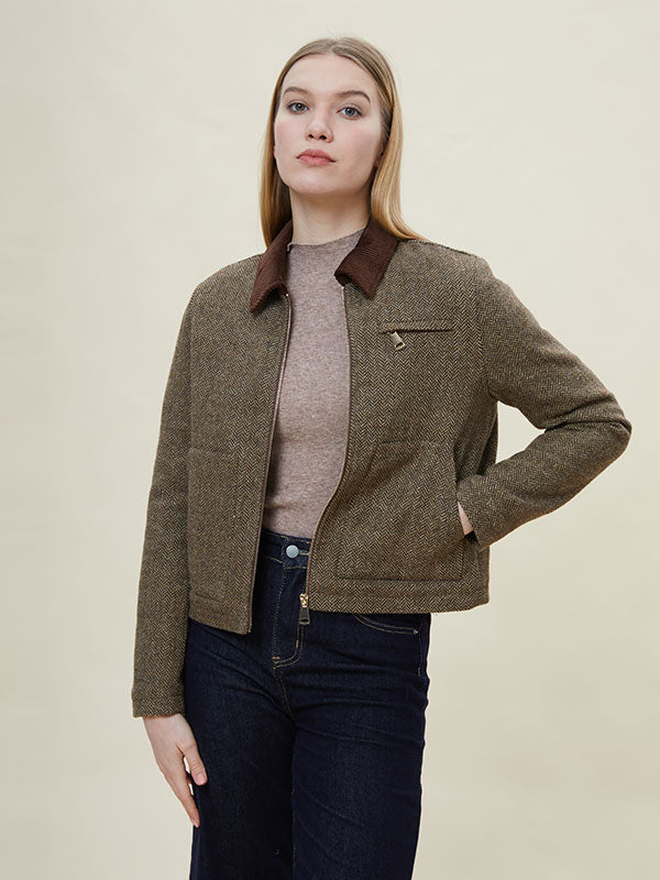 Color Block Zipper Assorted Colors Jacket