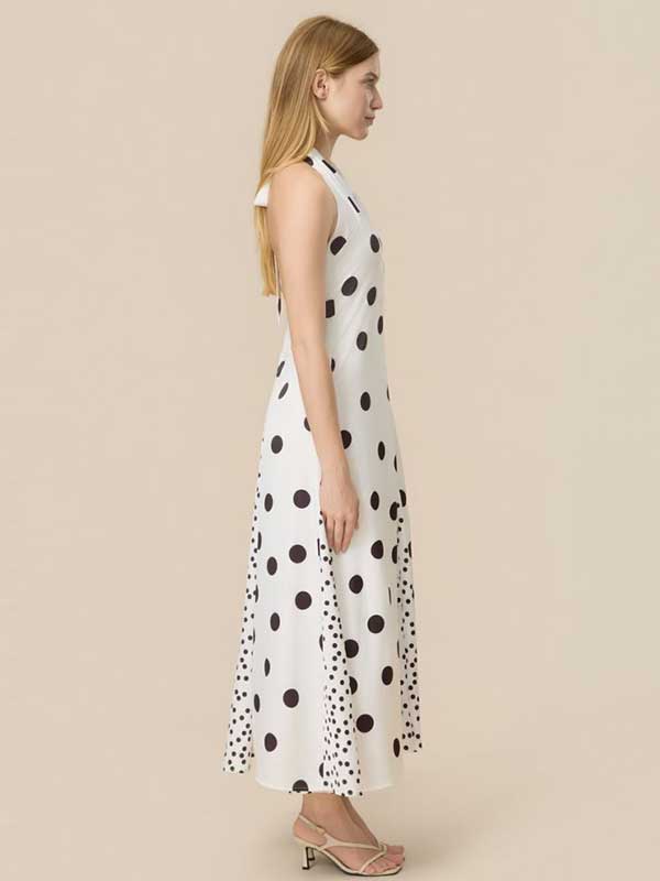Halter Polka Dot Maxi Dress
