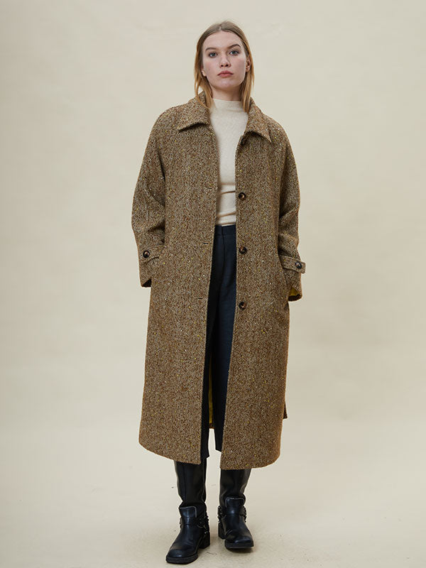 Fold Over Collar Assorted Colors Belt Coat