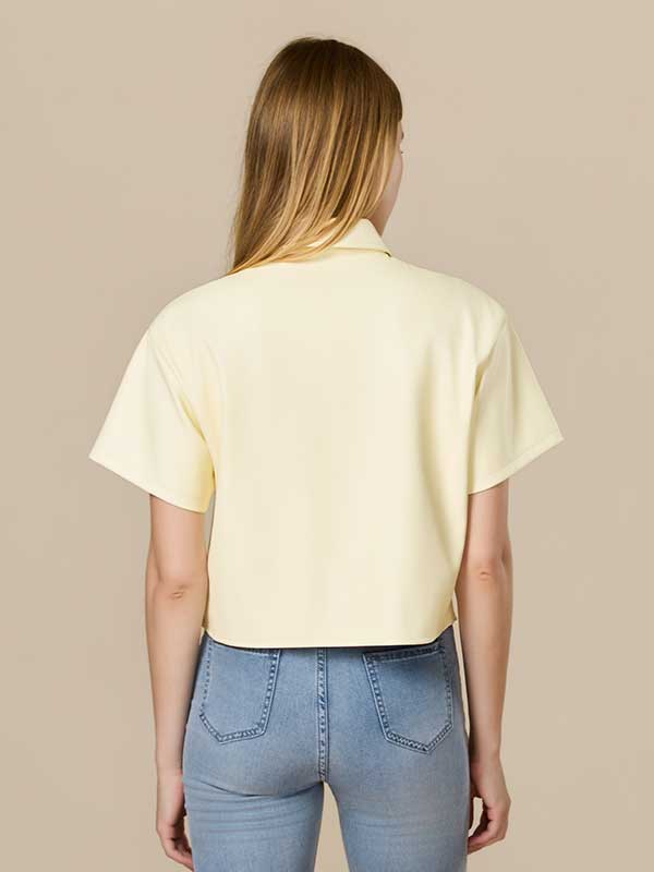 Floral Hollow Out Solid Shirt