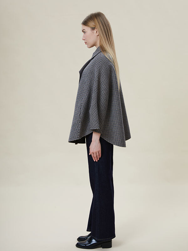 Houndstooth Double Breasted Gray Coat