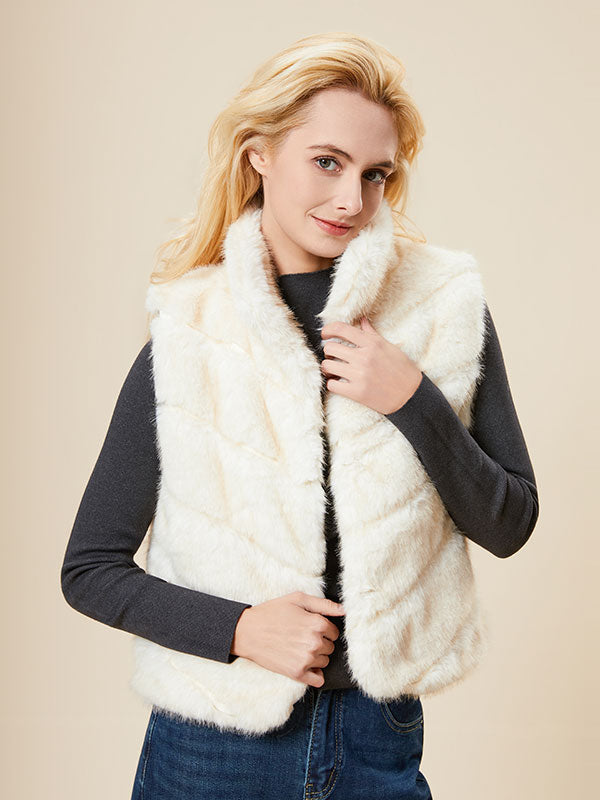 Deconstruction Band Patchwork Fur Vest