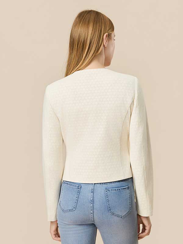 Asymmetric Hem Roud Neck Jacket