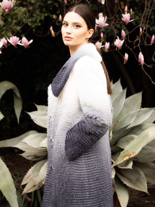 Lapel Gradient Mink Coat