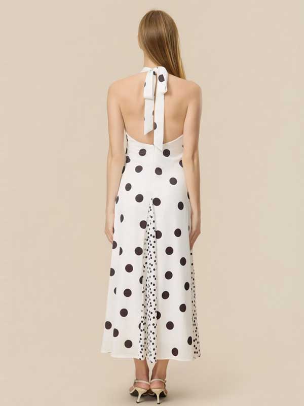 Halter Polka Dot Maxi Dress