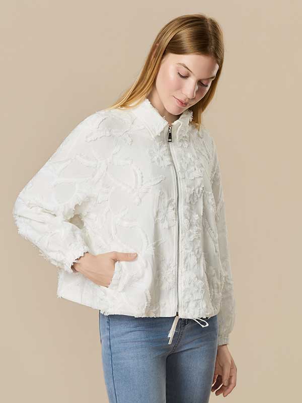 Drawstring Zipper Patchwork Jacket