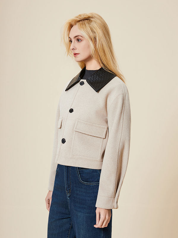 Flap Pocket Color Block Single Breasted Jacket