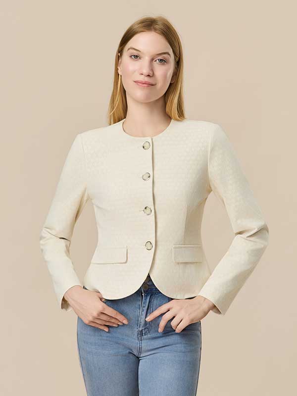 Asymmetric Hem Roud Neck Jacket
