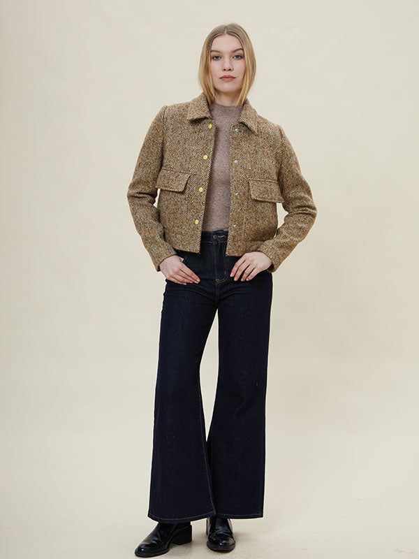 Assorted Colors Flap Pocket Elegant Jacket