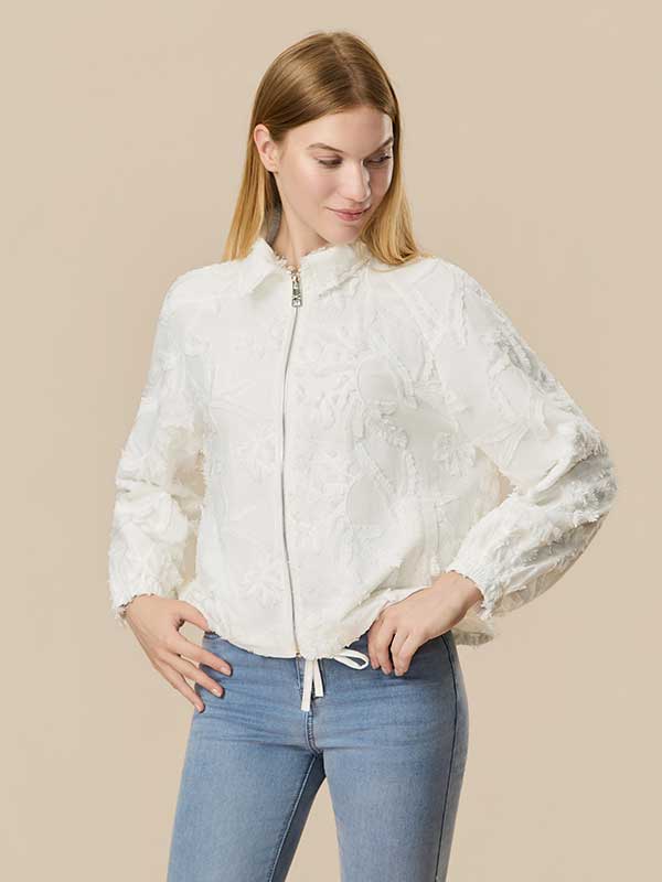 Drawstring Zipper Patchwork Jacket