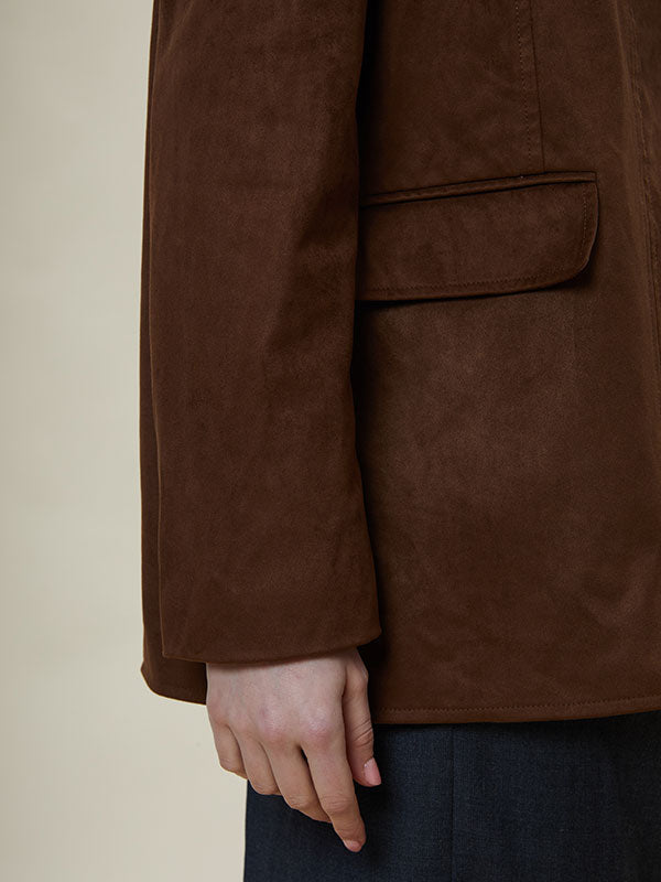 Single Button Flap Pocket Solid Blazer