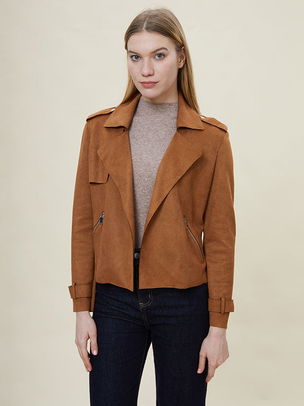 Notch Lapel Meilade Stylish Jacket