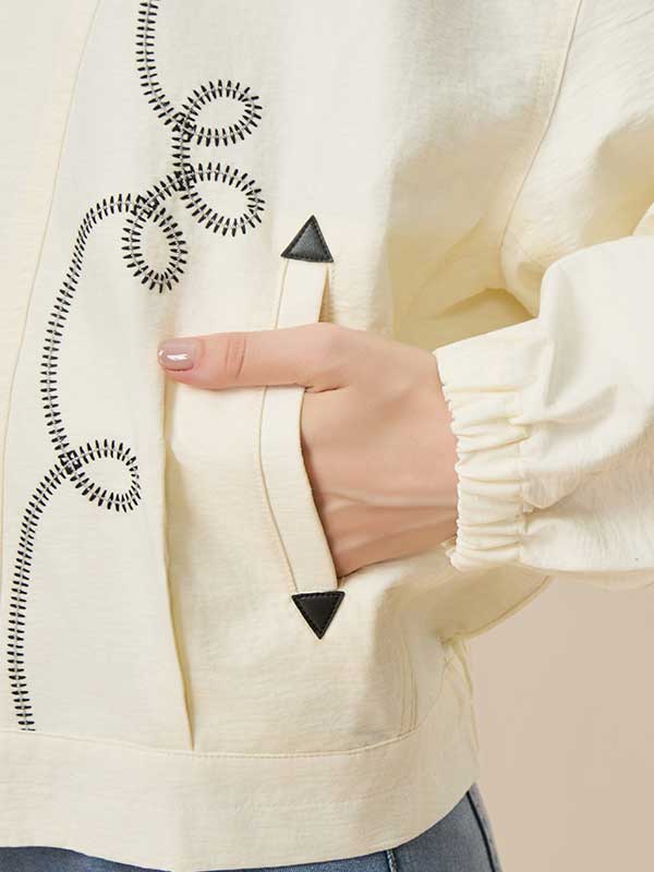 Geometric Mock Collar Jacket