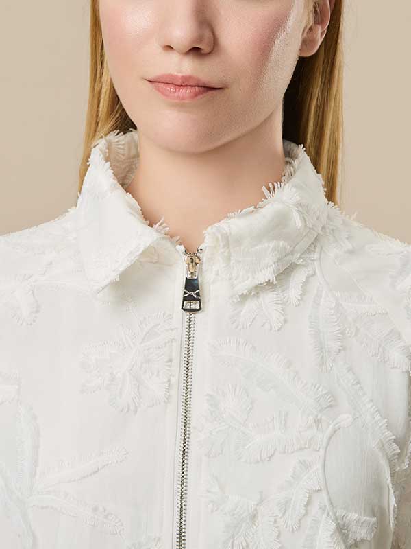 Drawstring Zipper Patchwork Jacket