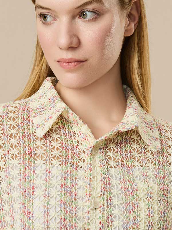 Hollow Out Assorted Colors Shirt