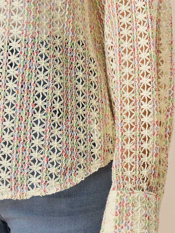 Hollow Out Assorted Colors Shirt