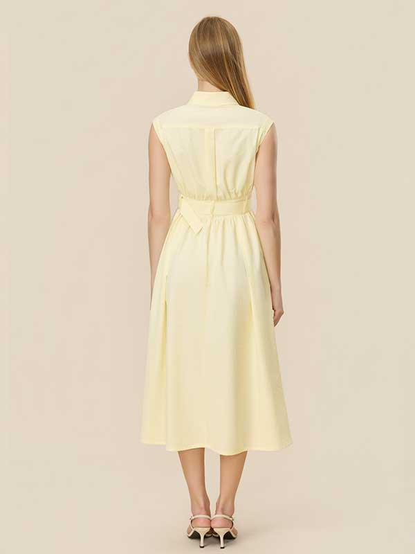 Belt Single Breasted Maxi Dress