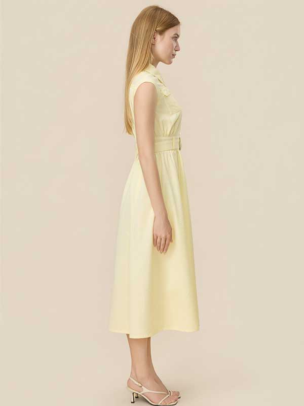 Belt Single Breasted Maxi Dress