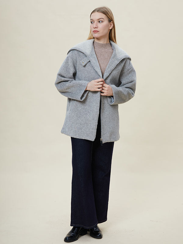 Cozy Hooded  Zipper Patchwork Jacket