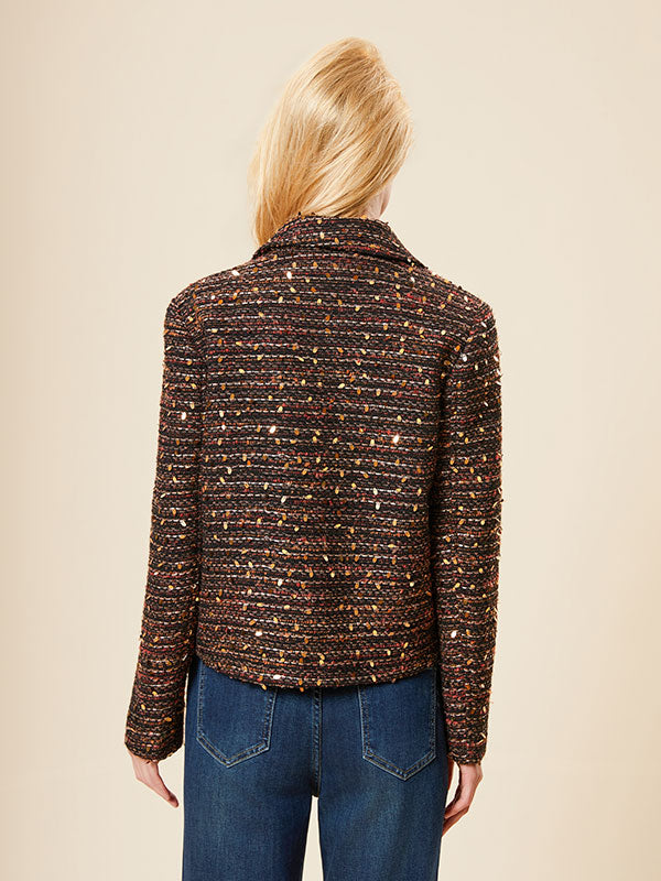 Notch Lapel Tweed Assorted Colors Jacket