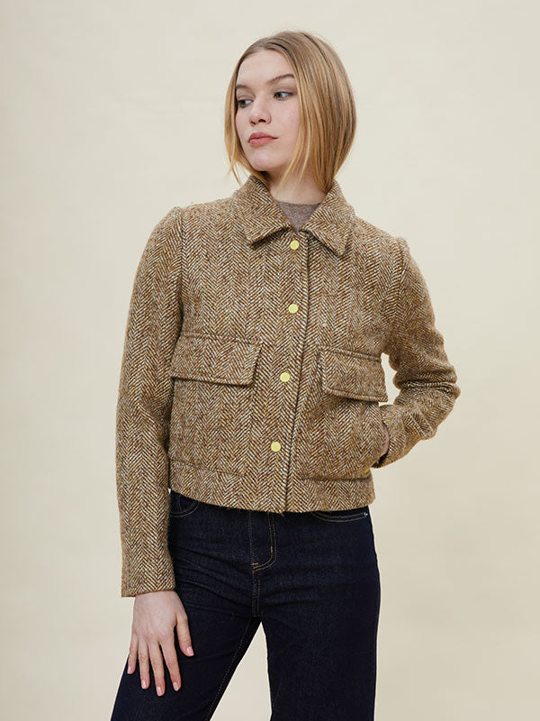 Assorted Colors Flap Pocket Elegant Jacket