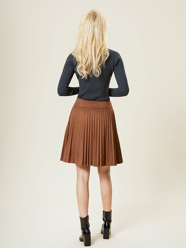 Adjustment Buckle Pleated Bodice Mini Skirt