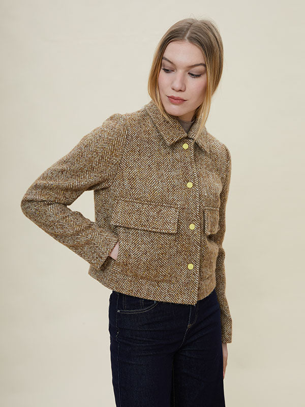 Assorted Colors Flap Pocket Elegant Jacket