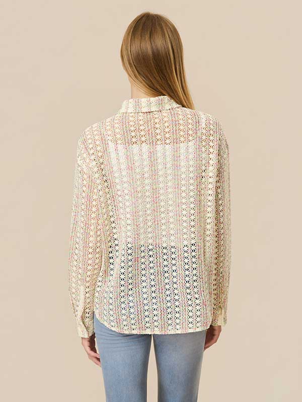 Hollow Out Assorted Colors Shirt