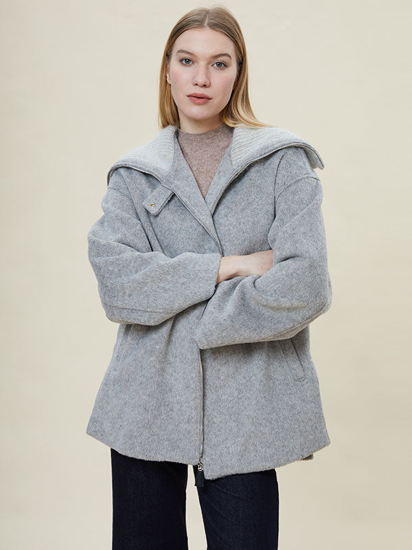 Cozy Hooded  Zipper Patchwork Jacket