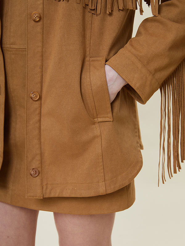 Tassel Sequin Beading Patchwork Shirt