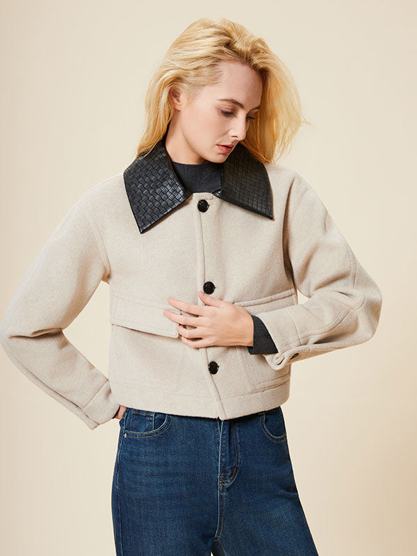 Flap Pocket Color Block Single Breasted Jacket