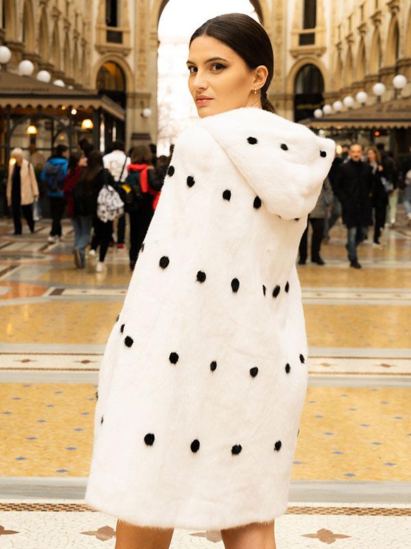 Hooded Polka Dot Coat