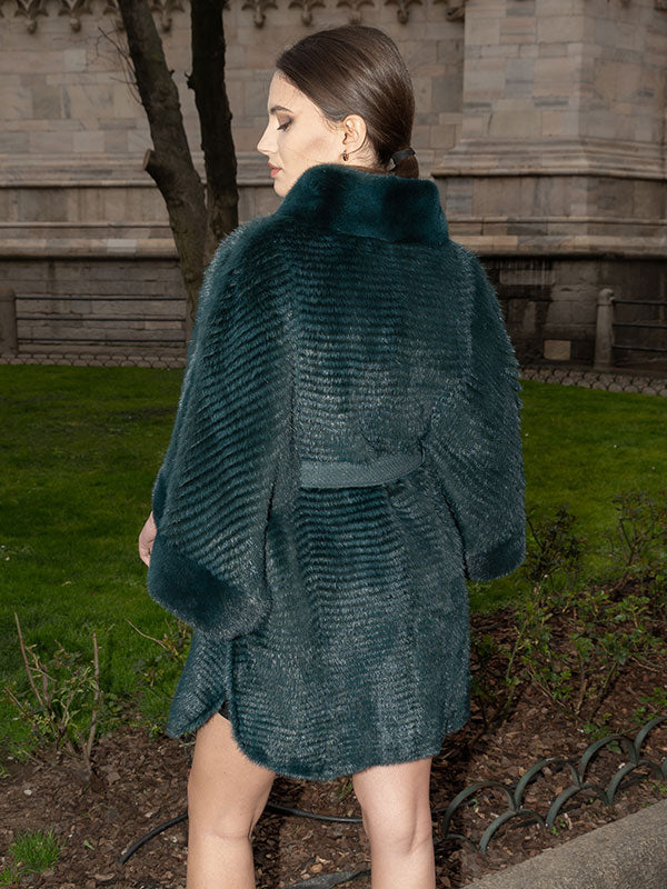 AsymmetricHem Belt Patchwork Outwear