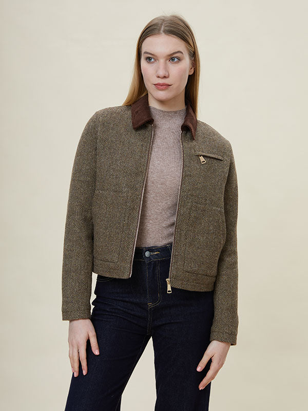 Color Block Zipper Assorted Colors Jacket