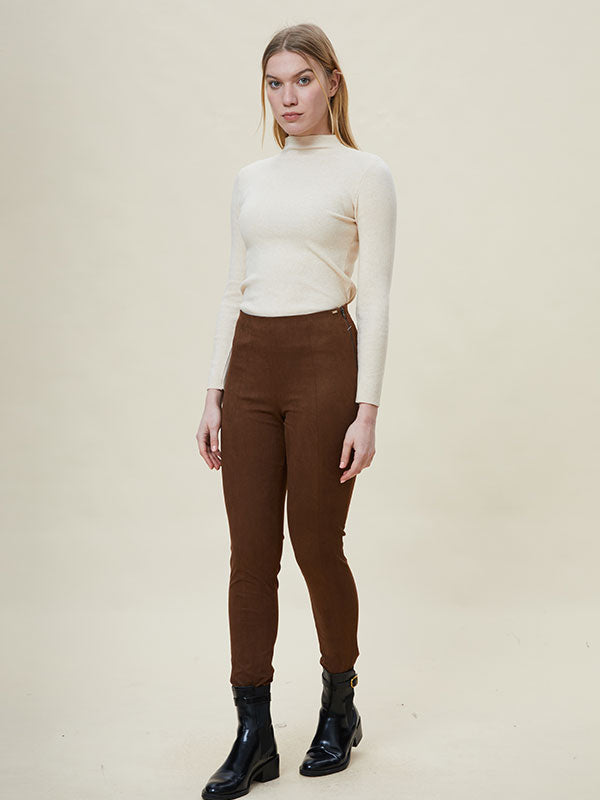 Simple Zipper Solid Slim Pants