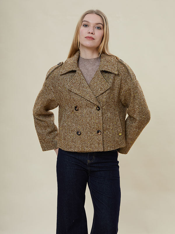 Notch Lapel Assorted Colors Doubel Breasted Jacket