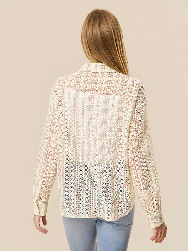 Hollow Out Assorted Colors Shirt