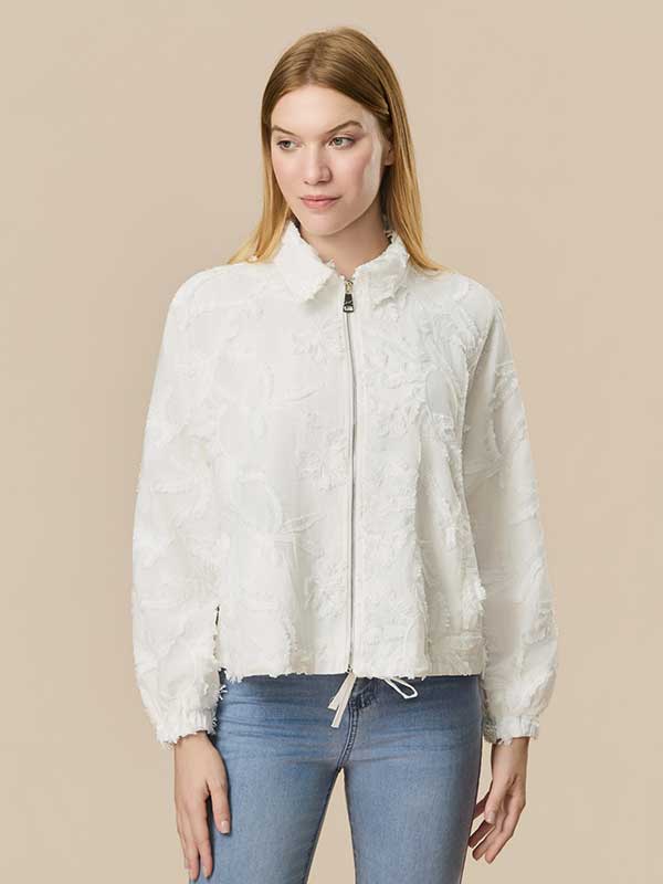 Drawstring Zipper Patchwork Jacket