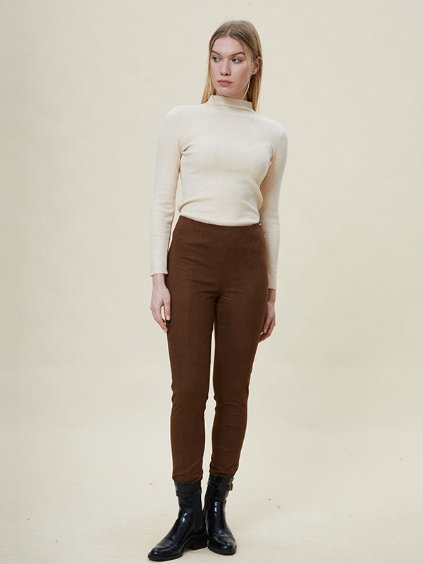 Simple Zipper Solid Slim Pants
