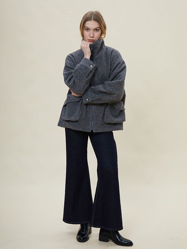 Assorted Colors Zipper Pocket Jacket