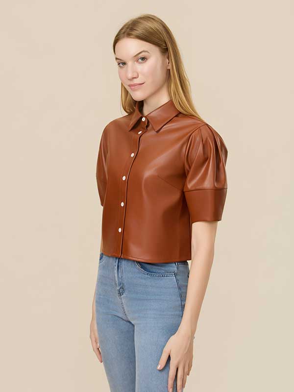 Button Down Collar Single Breasted Shirt