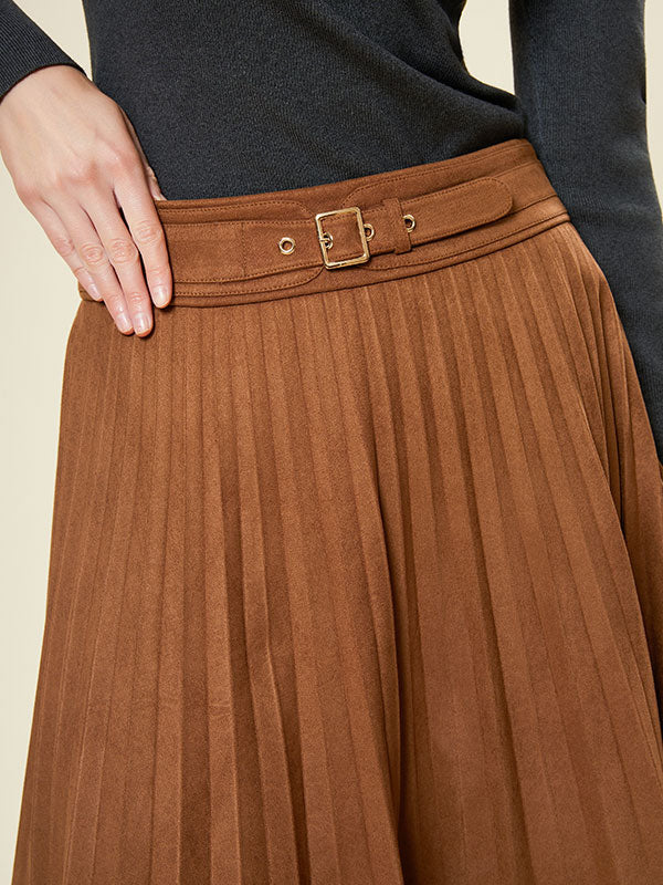 Adjustment Buckle Pleated Bodice Mini Skirt